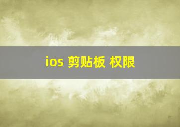 ios 剪贴板 权限